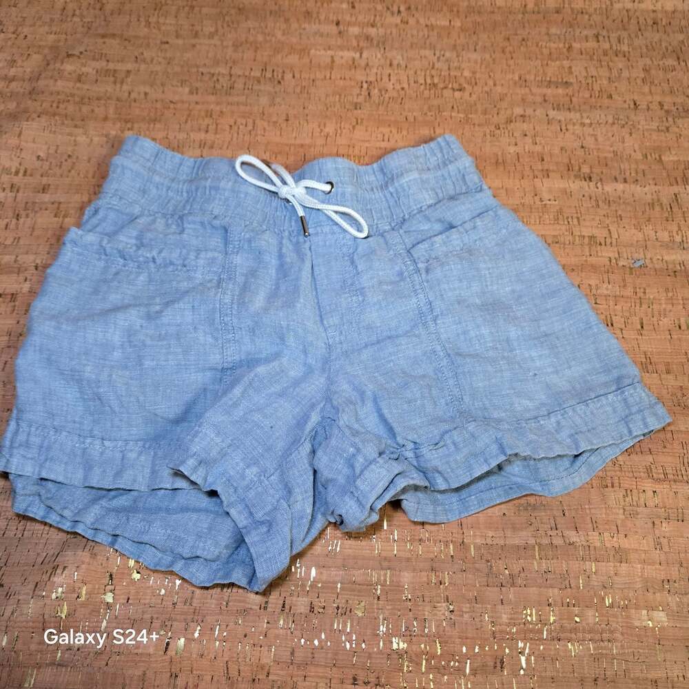Athleta Cabo Linen 4" Shorts Size 0 Blue